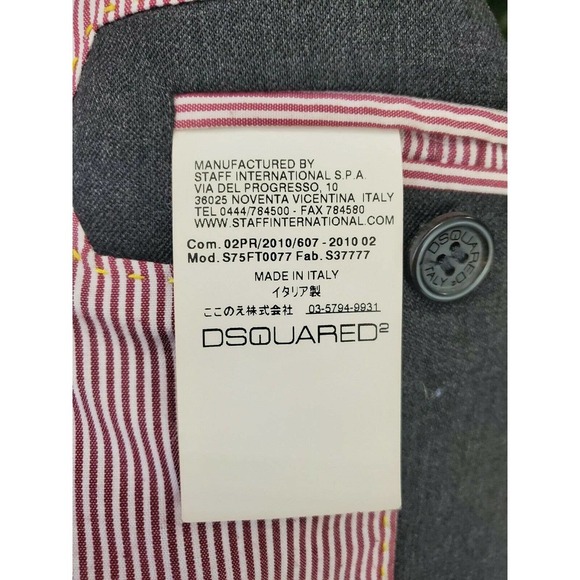 Dsquared2 Women's Solid Gray Wool Long Sleeve Single Breasted Blazer Size 46 - Picture 9 of 12